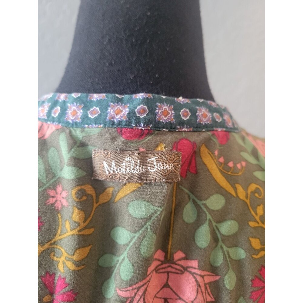 Matilda Jane Breaking New Ground dress with a green floral print and lace trim L - Picture 8 of 12